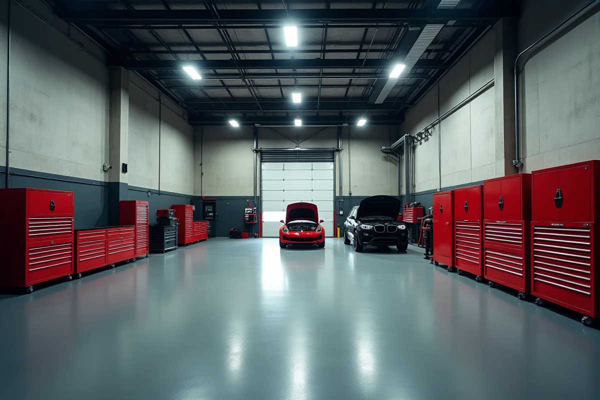 Wnętrze warsztatu VAG Serwis — stanowiska diagnostyczne i podnośniki